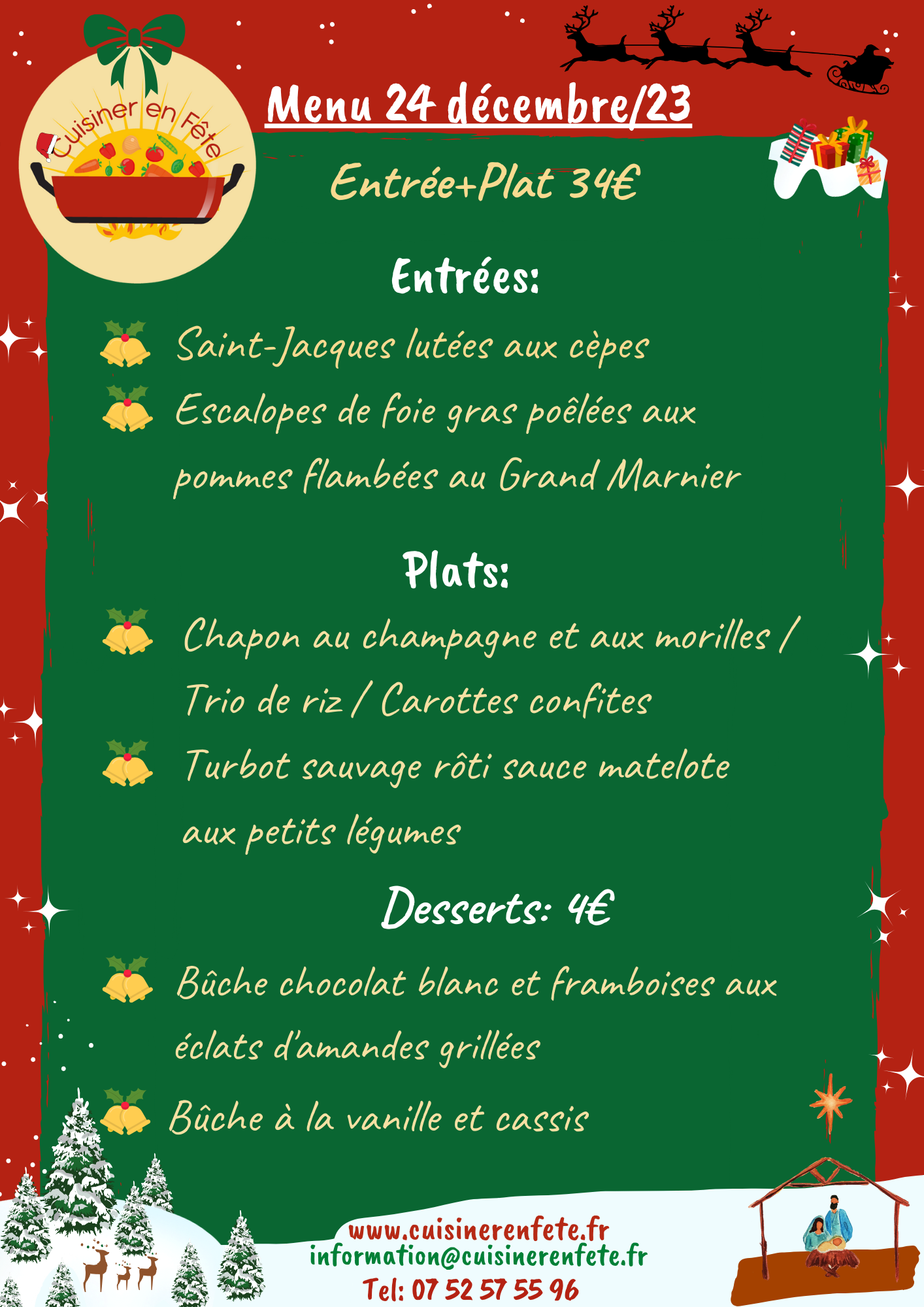 Menu de Noël 2023
